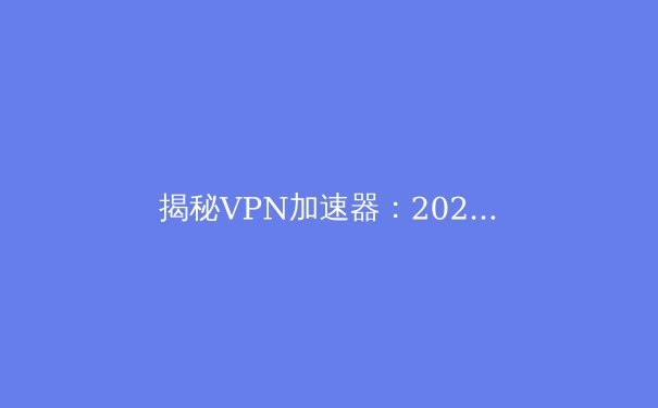 揭秘VPN加速器：2023年高速稳定访问与隐私保护全攻略 - 3