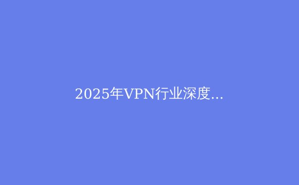 2025年VPN行业深度报告：隐私保护与跨境访问的新篇章 - 3