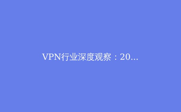 VPN行业深度观察：2024年隐私保护、技术趋势与合规使用指南 - 4
