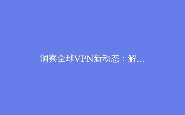 洞察全球VPN新动态：解锁数字时代的网络安全与自由访问密钥 - 4